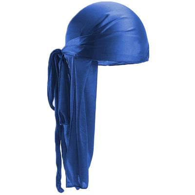 Blue Durag Silky Feel Doo Head Wrap Bandana Soft Cap Unisex Mens Womens Wrap