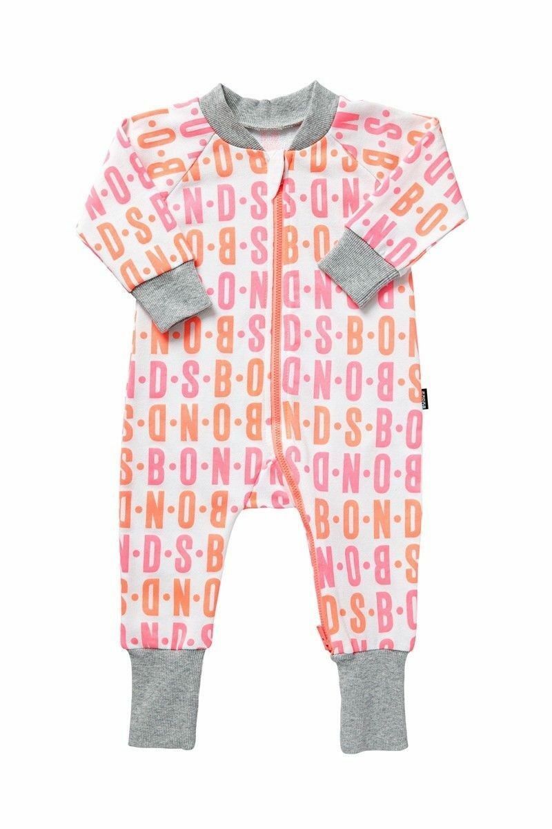 Bonds Baby Girl Roomy Wondersuit Zippy Bodysuit Terry Pink Floral Jumpsuit !