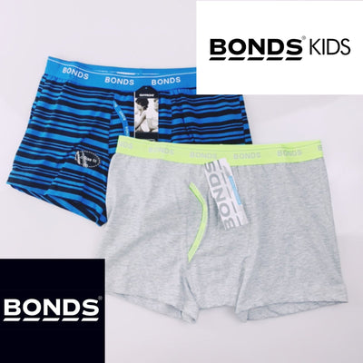 Bonds Boys Guyfront Trunk Underwear Kids Jocks Trunks Undies Grey Blue Boy