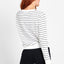 Bonds Womens Essential Stripe Pullover White Black
