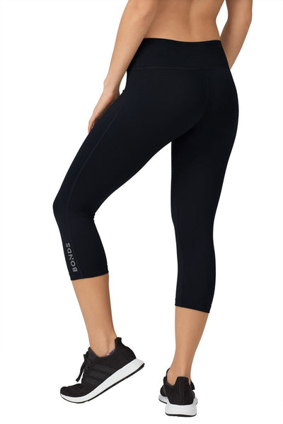 Bonds Womens Everyday Sport 3/4 Leggings Black Ladies Three Quarter Pants