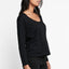 Bonds Womens Originals Light Weight Long Sleeve Scoop Tee Black
