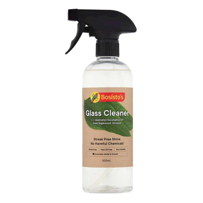 Bosisto's Glass Cleaner 500ml - Pure Eucalyptus Oil Eco Window Cleaning Spray