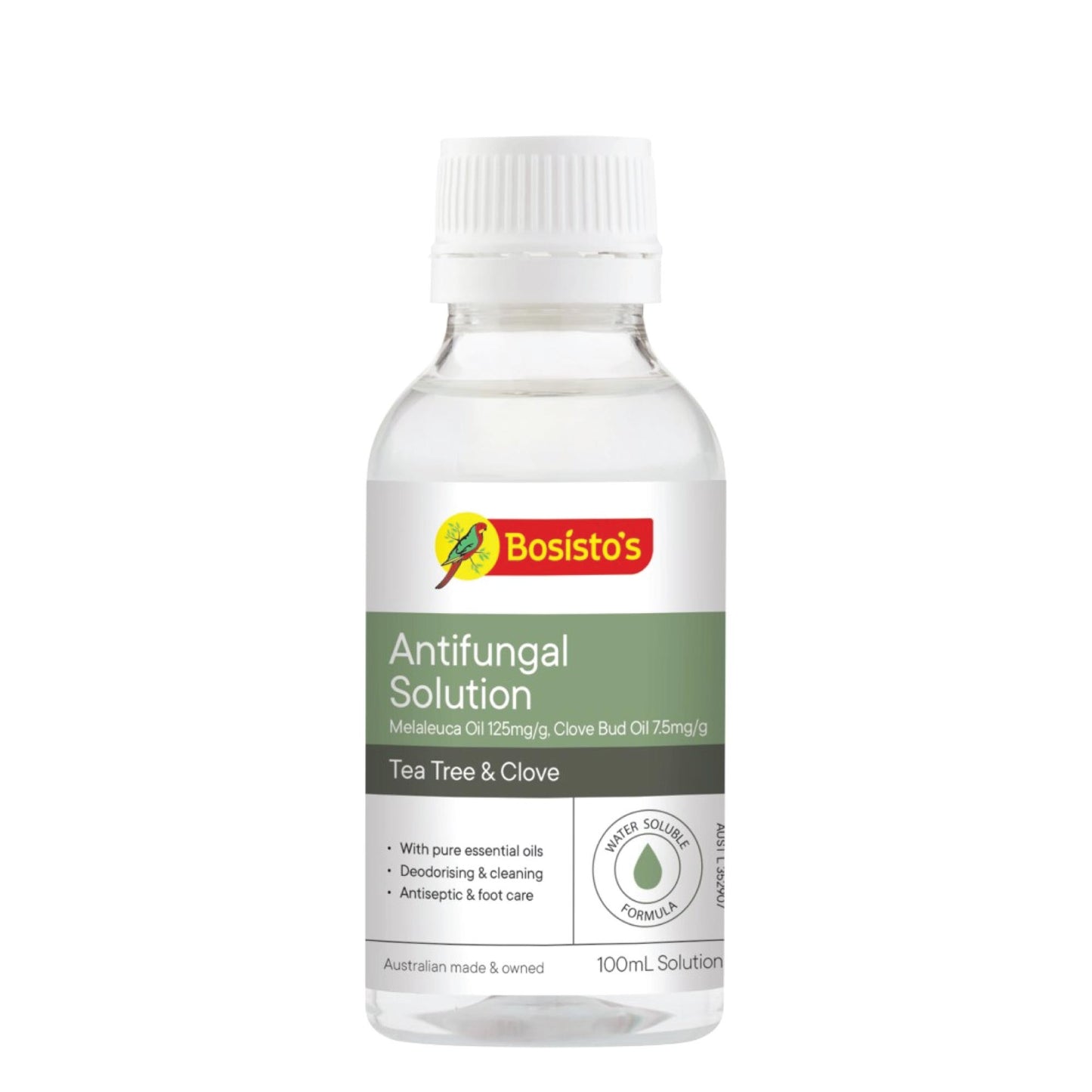 100mL Bosisto's Antifungal Tea Tree Clove Solution Water Soluble Essential Oils