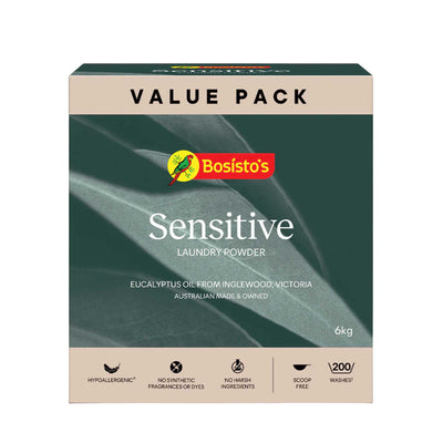 Bosisto's 6Kg Senstive Laundry Powder Refill - Eco Eucalyptus Washing Detergent