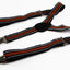 Boys Adjustable Black, White & Orange Striped Patterned Suspenders