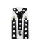 Boys Adjustable Black With Large White Stars Patterned Suspenders