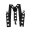 Boys Adjustable Black With Large White Stars Patterned Suspenders