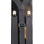 Boys Adjustable Faux Leather Thick Black Suspenders