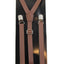 Boys Adjustable Faux Leather Thin Brown Suspenders