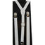 Boys Adjustable Faux Leather Thin White Suspenders