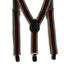 Boys Adjustable Latte, Navy & Red Striped Patterned Suspenders