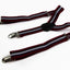 Boys Adjustable Maroon, Navy & White Striped Patterned Suspenders