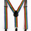 Boys Adjustable Multicoloured Rainbow Striped Patterned Suspenders