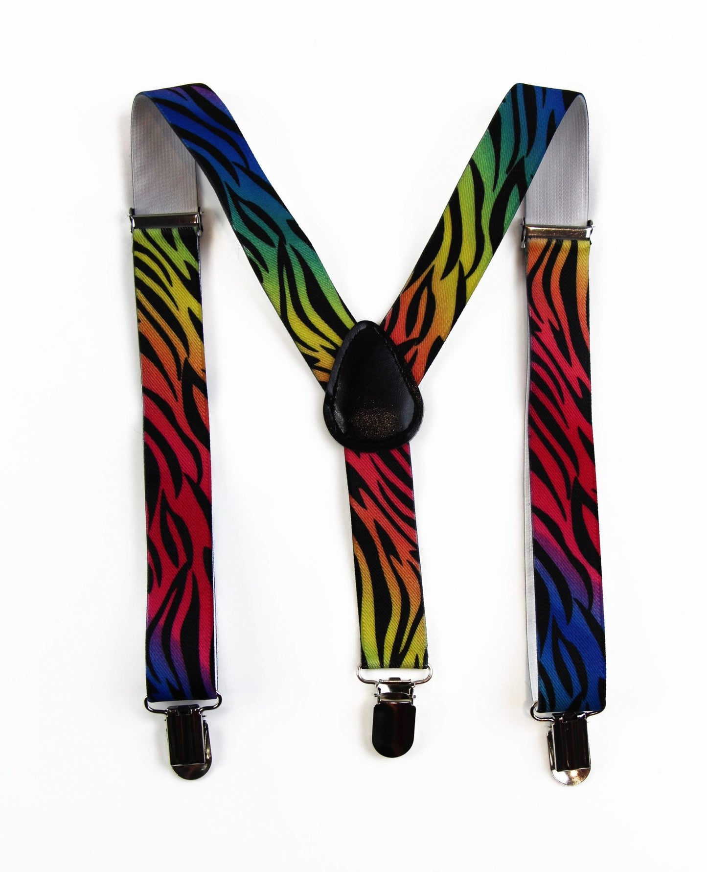 Boys Adjustable Rainbow Zebra Patterned Suspenders