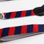 Boys Adjustable Red & Navy Diagonal Striped Patterned Suspenders