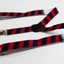 Boys Adjustable Red & Navy Diagonal Striped Patterned Suspenders