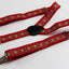 Boys Adjustable Red Train Tracks Patterned Suspenders