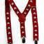 Boys Adjustable Red With White Love Hearts Patterned Suspenders