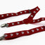 Boys Adjustable Red With White Love Hearts Patterned Suspenders