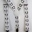 Boys Adjustable White & Black Headphones Patterned Suspenders