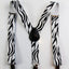Boys Adjustable White & Black Zebra Patterned Suspenders