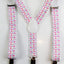 Boys Adjustable White With Purple, Yellow & Pink Stars Patterned Suspenders