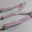 Boys Adjustable White With Purple, Yellow & Pink Stars Patterned Suspenders