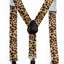 Boys Adjustable Yellow Leopard Patterned Suspenders