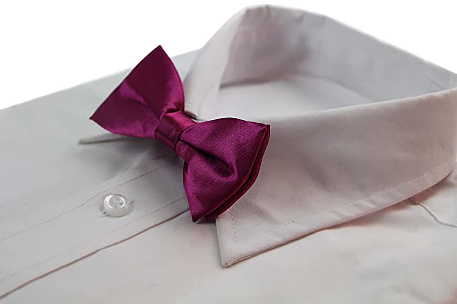 Boys Burgundy Plain Bow Tie