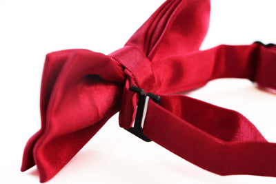 Boys Dark Red Plain Bow Tie