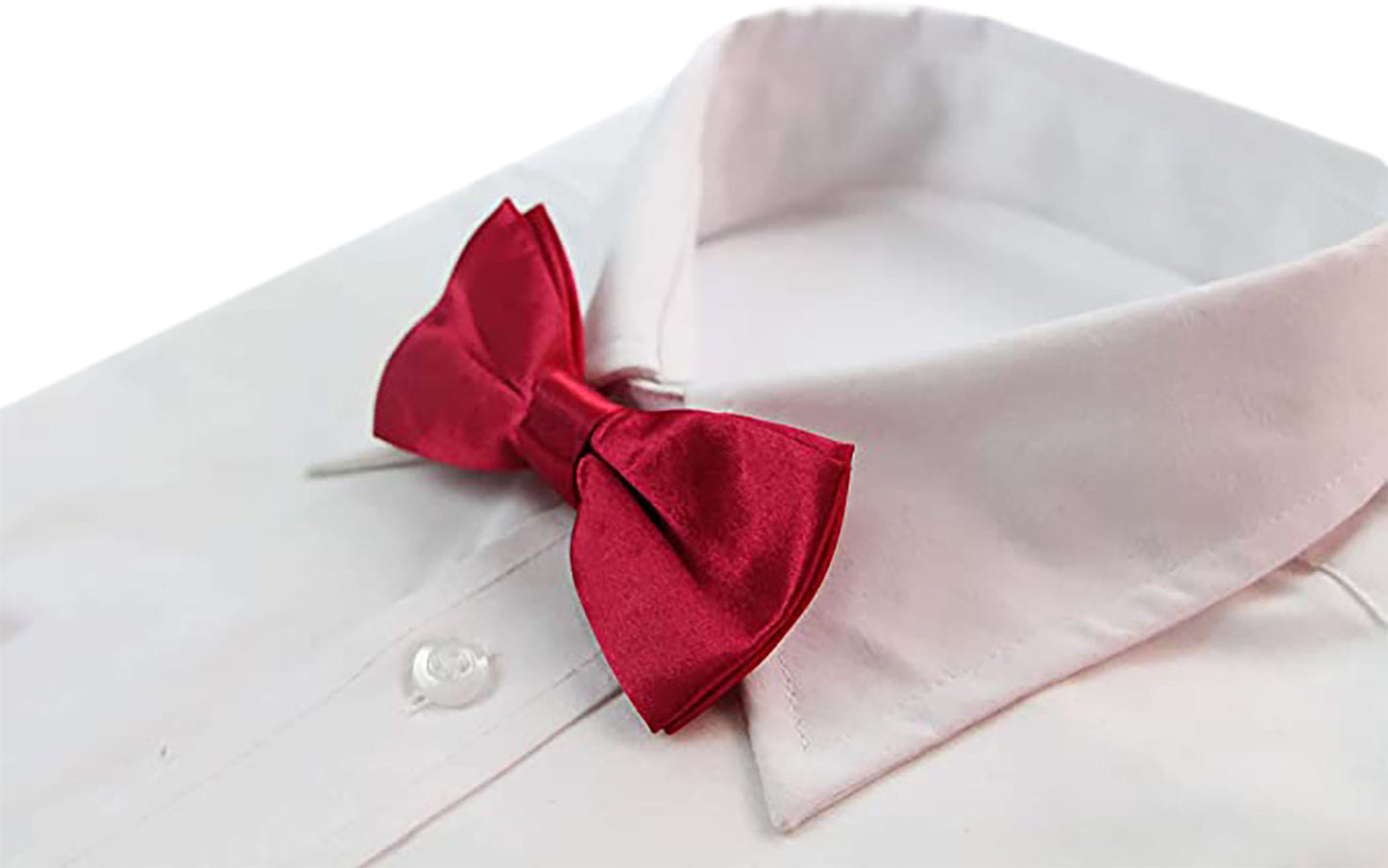 Boys Dark Red Plain Bow Tie