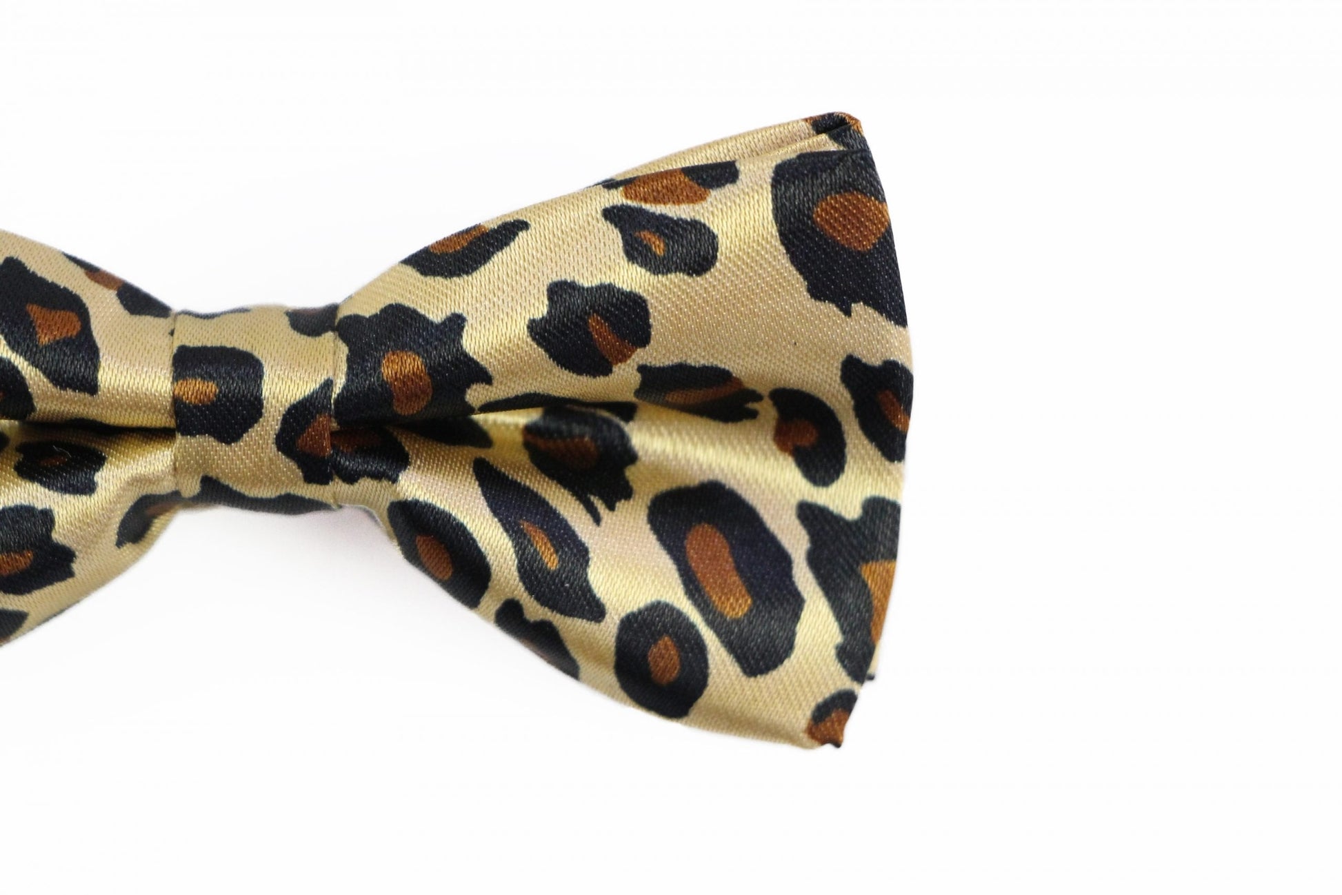 Boys Gold Leopard Patterned Bow Tie