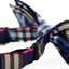 Boys Navy, Black, Gold & Pink Plaid Patterned Bow Tie