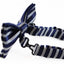Boys Navy With White Stripes Patterned Bow Tie