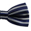 Boys Navy With White Stripes Patterned Bow Tie