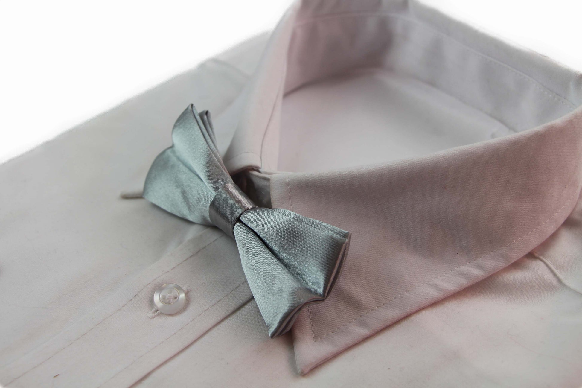 Boys Silver Plain Bow Tie