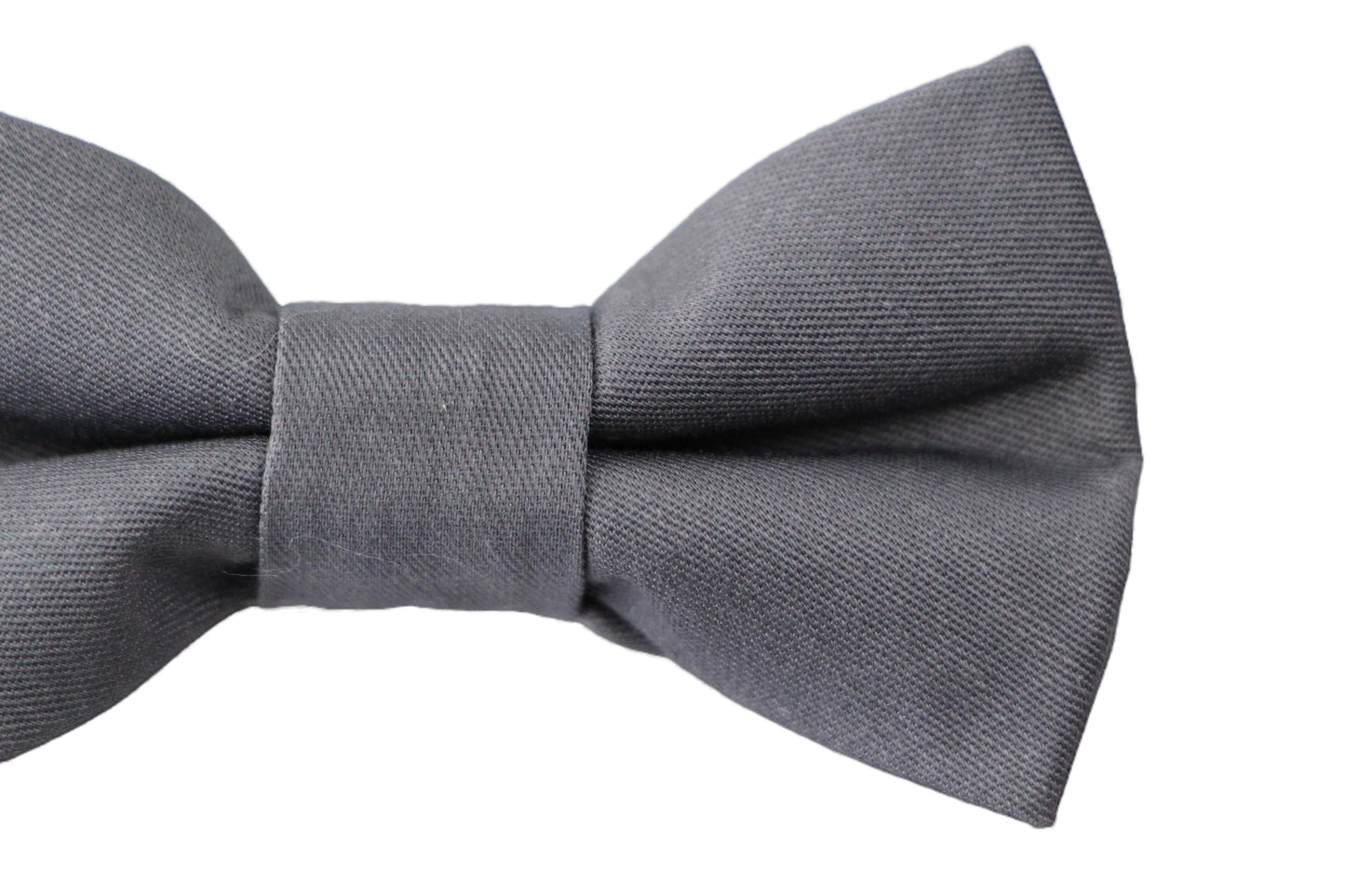 Boys Toddlers Quality Dark Grey Plain Cotton Bow Tie