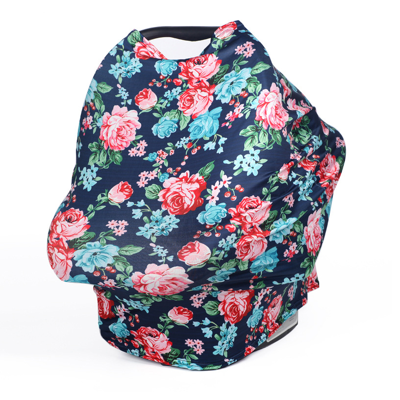 Breastfeeding Cover Cotton Nursing Maternity - Navy Floral