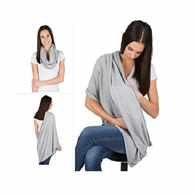 Breastfeeding Cover Cotton Nursing Maternity - Plain Grey