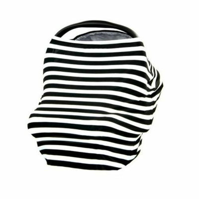 Breastfeeding Cover Cotton Nursing Maternity - White/Black Stripes