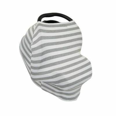 Breastfeeding Cover Cotton Nursing Maternity - White/Grey Stripes