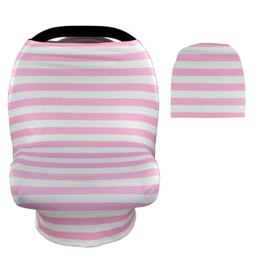 Breastfeeding Cover Cotton Nursing Maternity - White/Pink Stripes