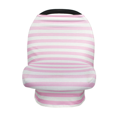 Breastfeeding Cover Cotton Nursing Maternity - White/Pink Stripes
