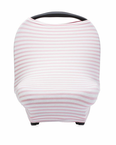 Breastfeeding Cover Cotton Nursing Maternity - White/Pink Thin Stripes