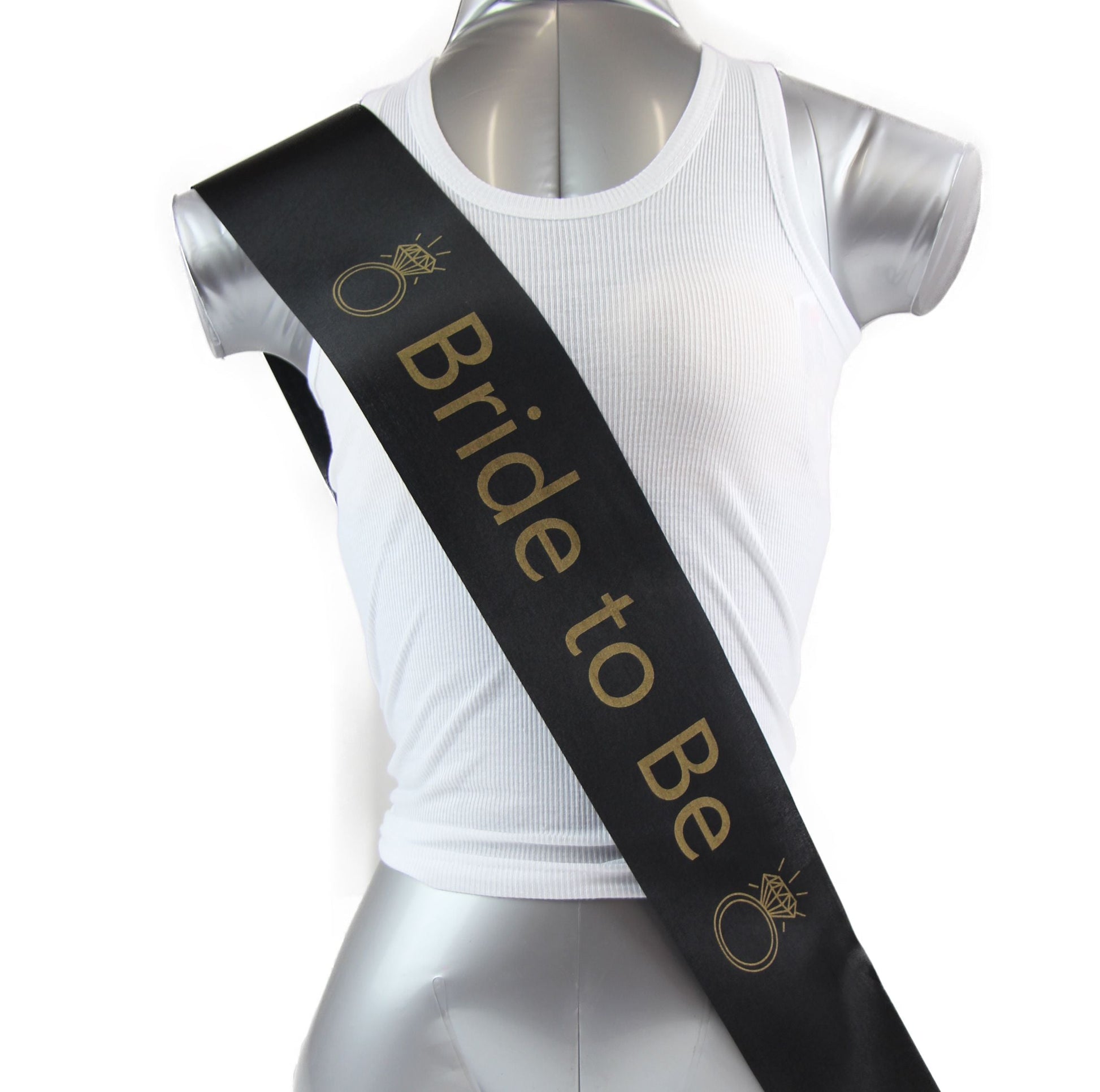 Bridal Hens Night Sash Party Black/Gold - Bride To Be