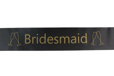 Bridal Hens Night Sash Party Black/Gold - Bridesmaid