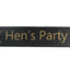 Bridal Hens Night Sash Party Black/Gold - Hen's Party