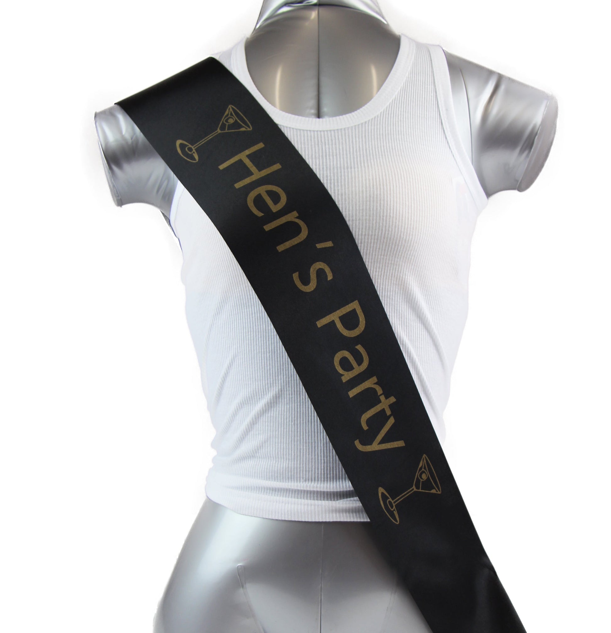 Bridal Hens Night Sash Party Black/Gold - Hen's Party