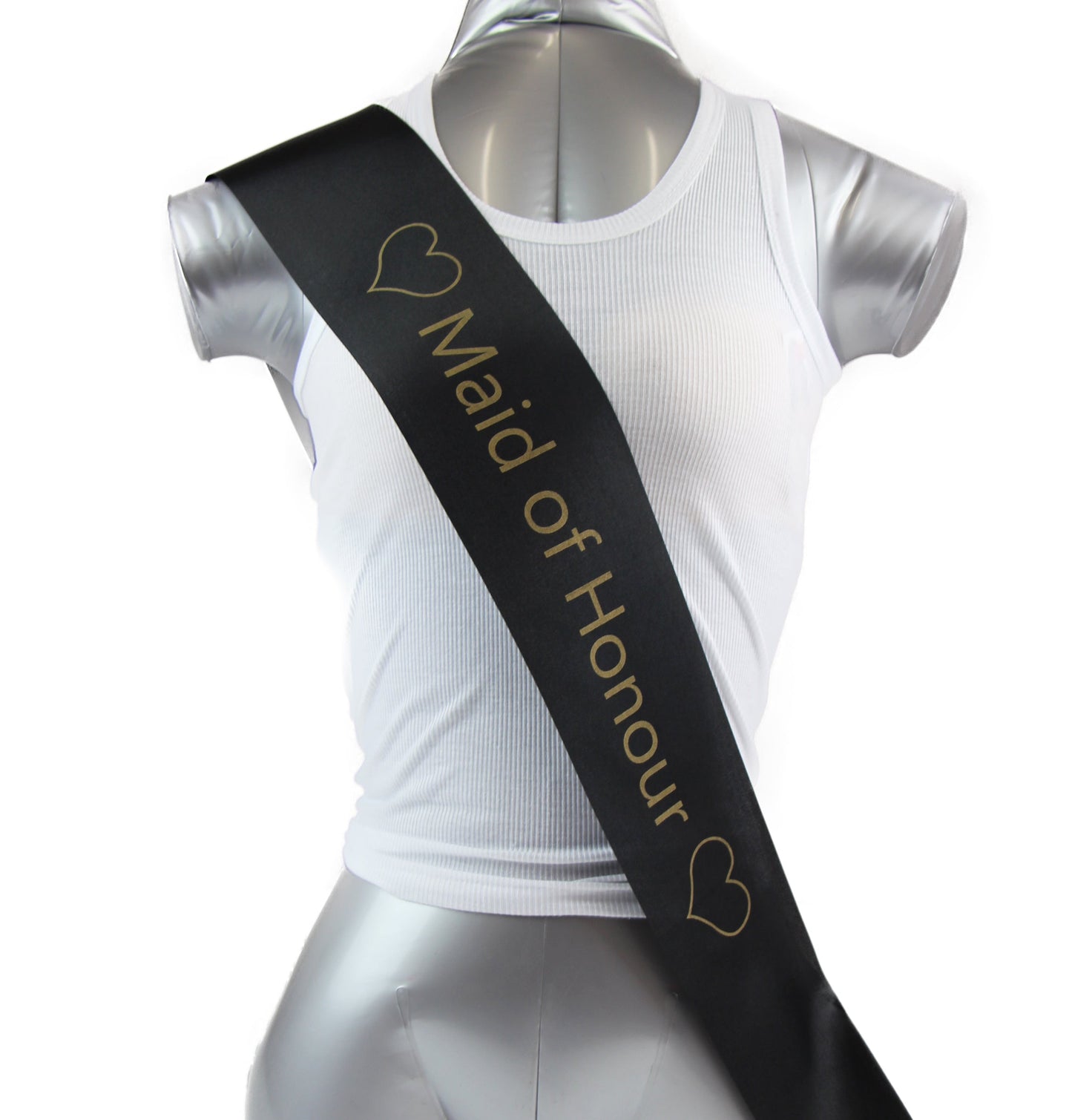 Bridal Hens Night Sash Party Black/Gold - Maid Of Honour